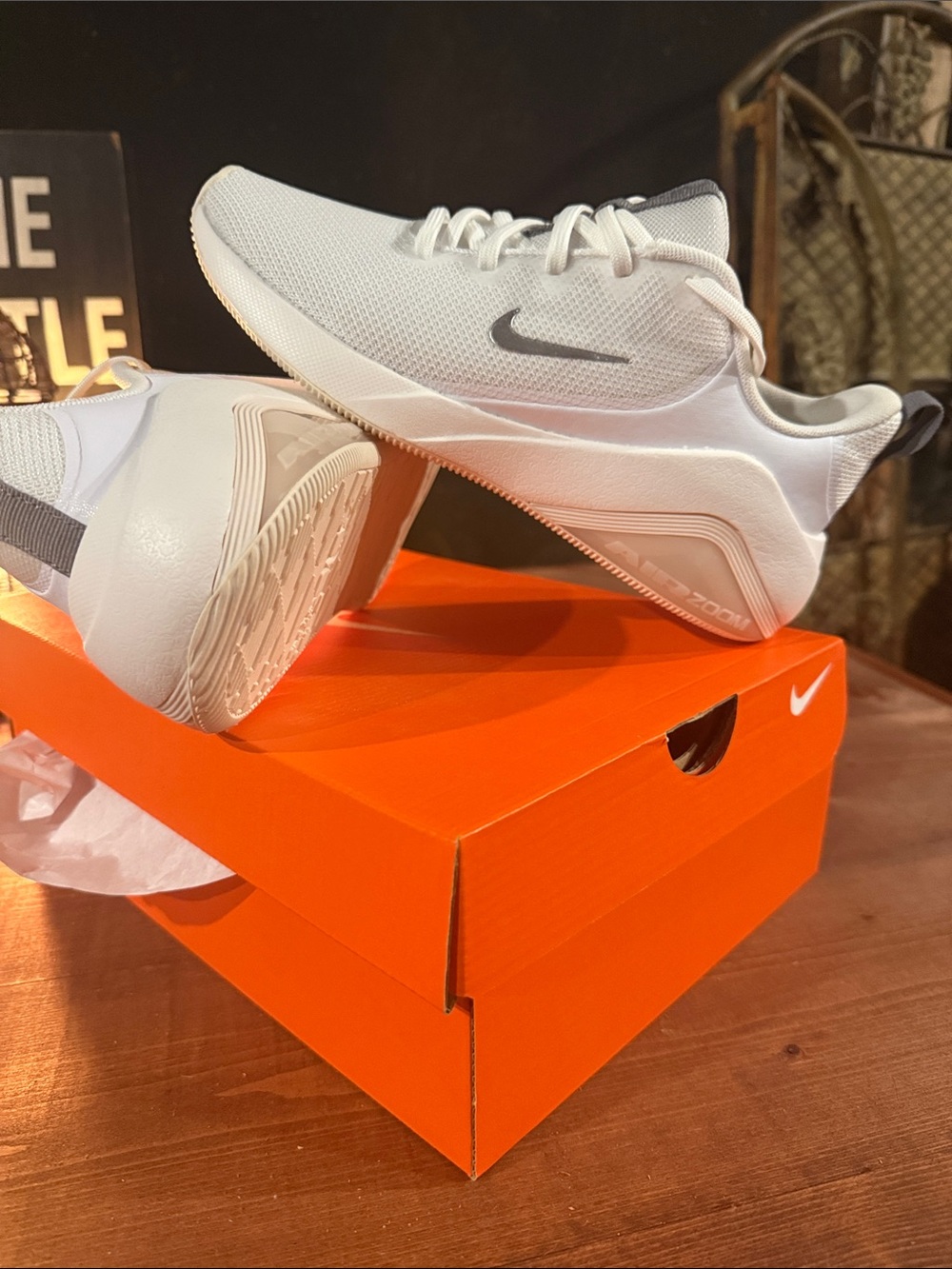 Nike Women's White and Gray Training Sneakers